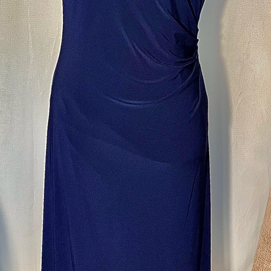 Eliza J One Shoulder Navy Dress